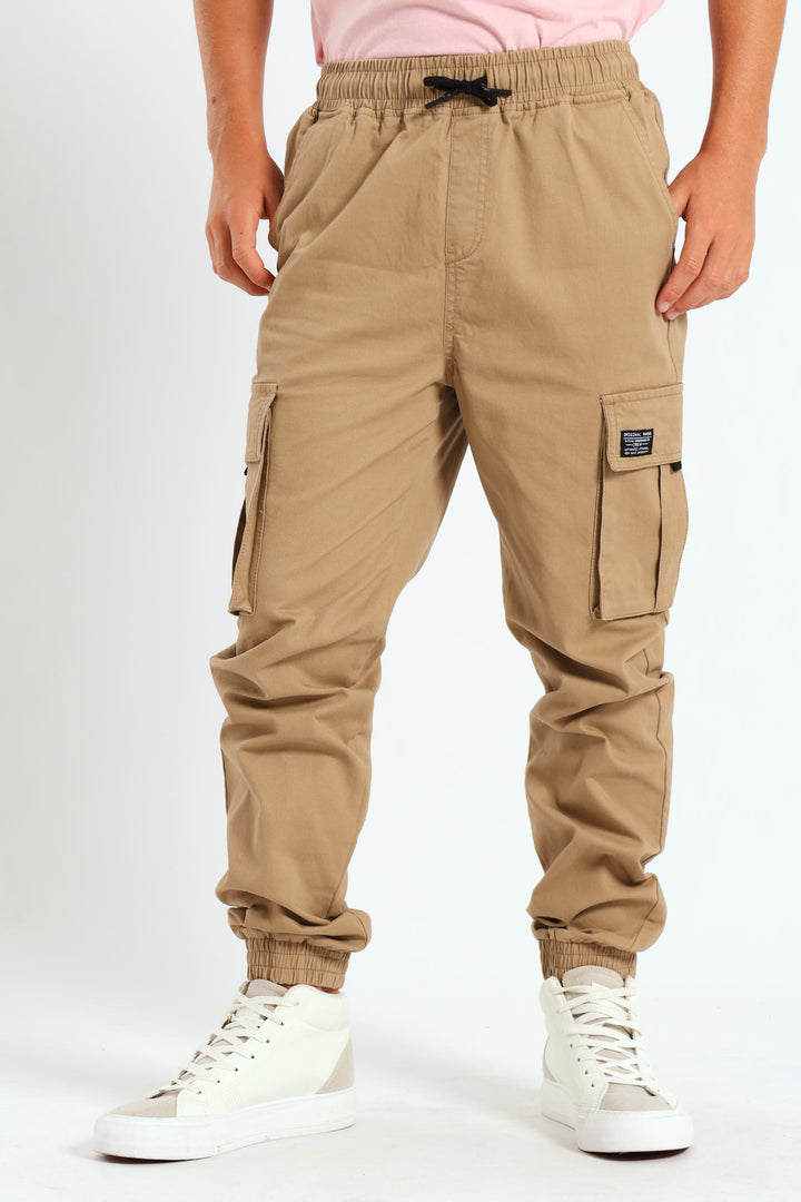 Boys Cargo Jogger Pants - Stone