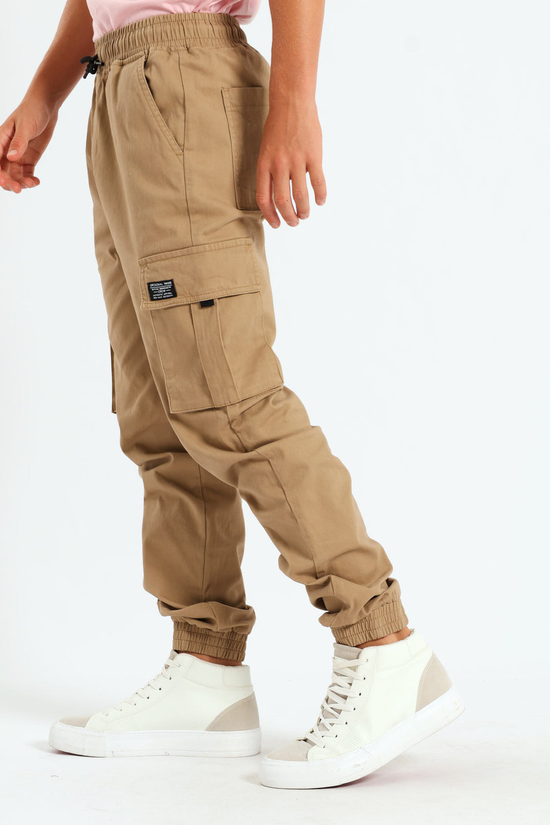 Boys Cargo Jogger Pants - Stone