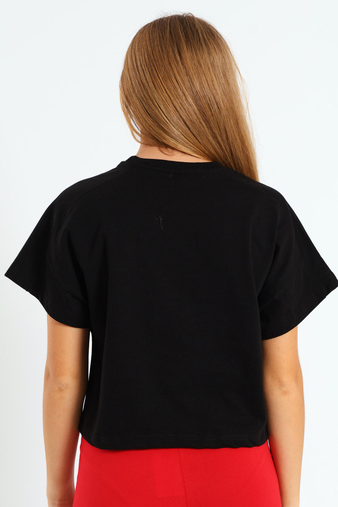 Girls Plain Knit Tee - Black