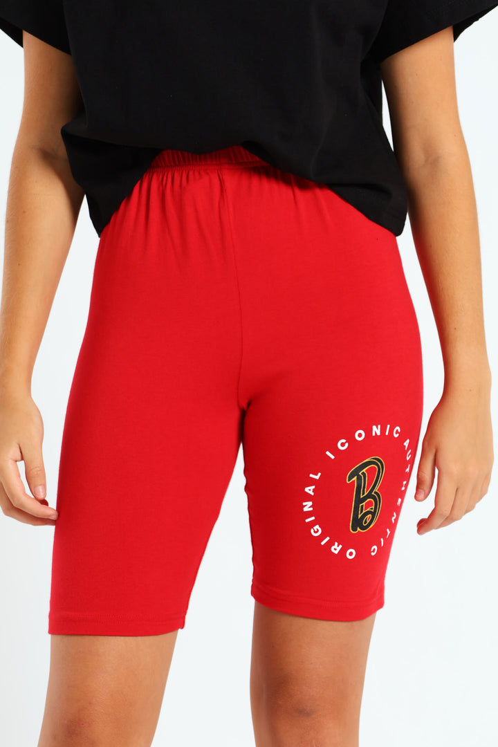 Girls Barbie Cycle Short - Red