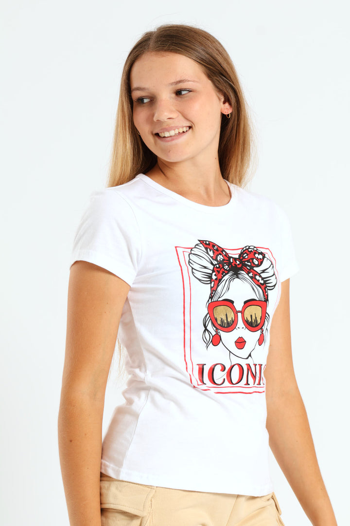 Girls Valentine Tee - White