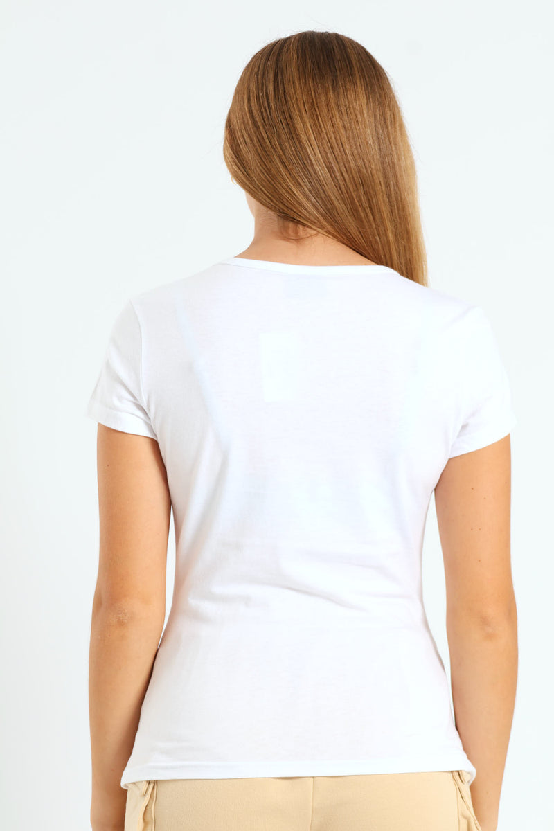 Girls Valentine Tee - White