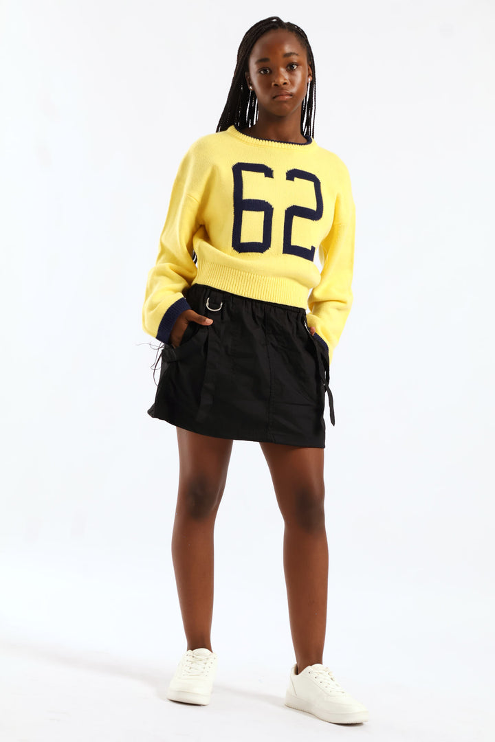 Girls Poplin Cargo Skirt - Black