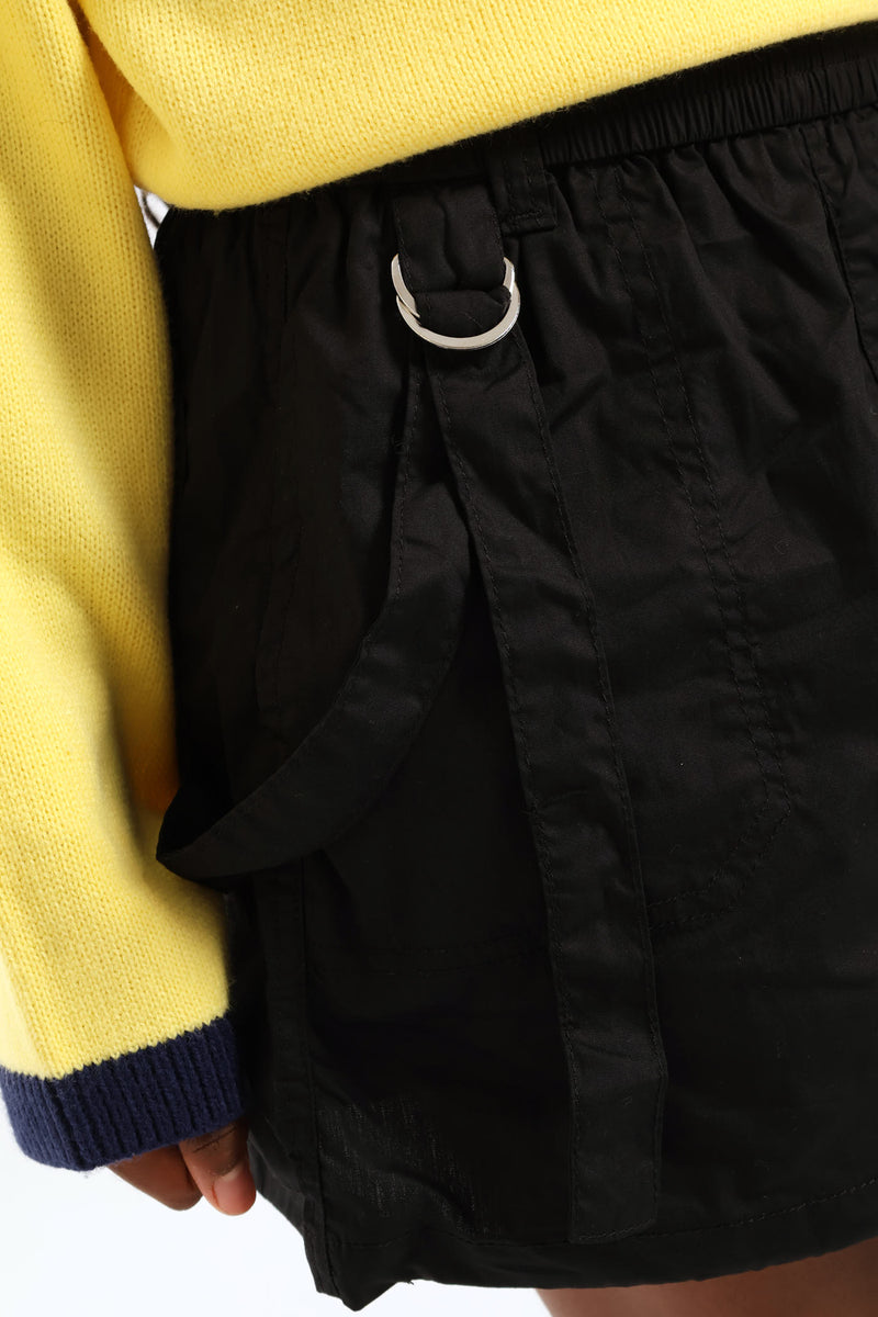 Girls Poplin Cargo Skirt - Black