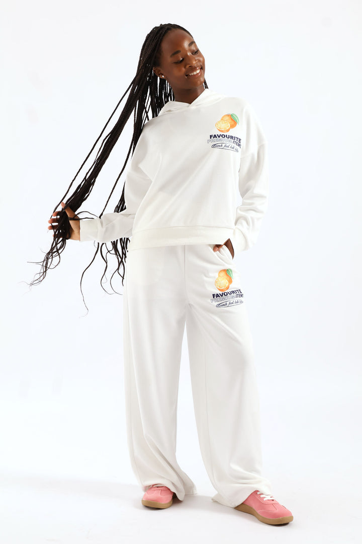 Girls Weekend Favs Fleece Hoody - Cream