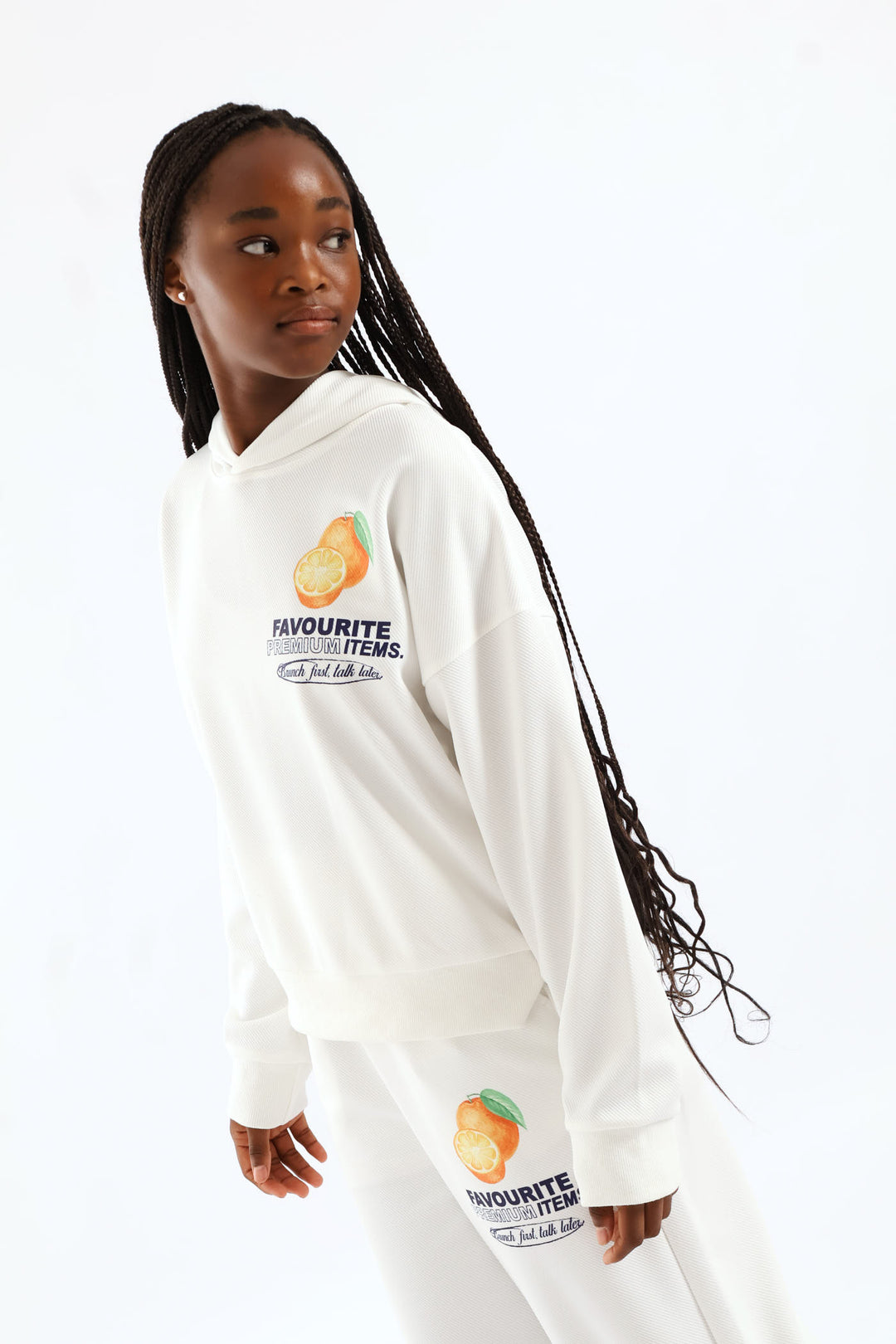 Girls Weekend Favs Fleece Hoody - Cream