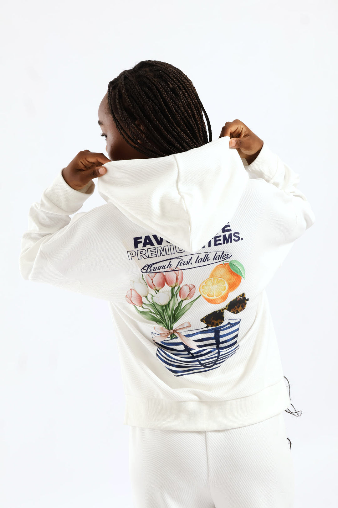 Girls Weekend Favs Fleece Hoody - Cream