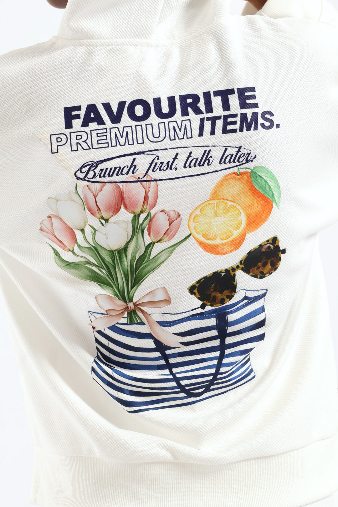 Girls Weekend Favs Fleece Hoody - Cream