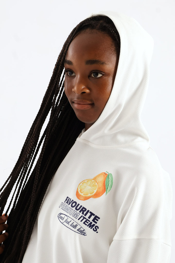 Girls Weekend Favs Fleece Hoody - Cream