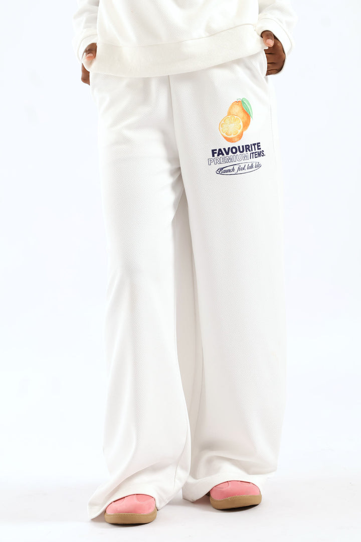 Girls Weekend Favs Baggy Wideleg Pant - Cream