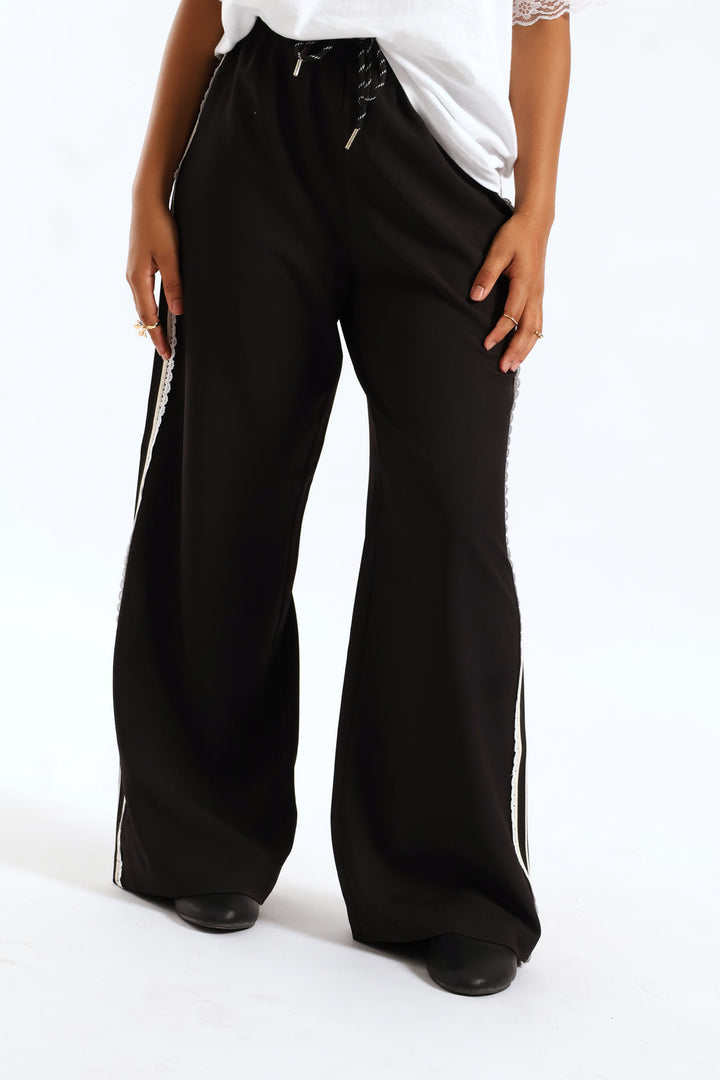 Girls Dside Tape Drawcord Pants - Black