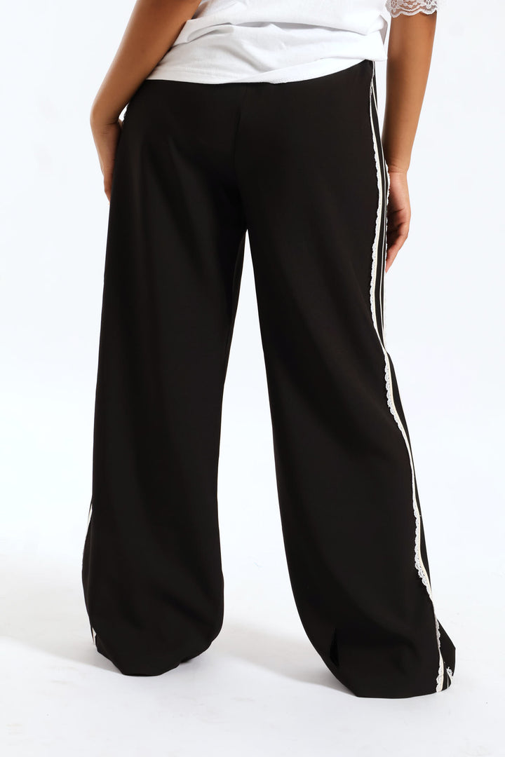 Girls Dside Tape Drawcord Pants - Black