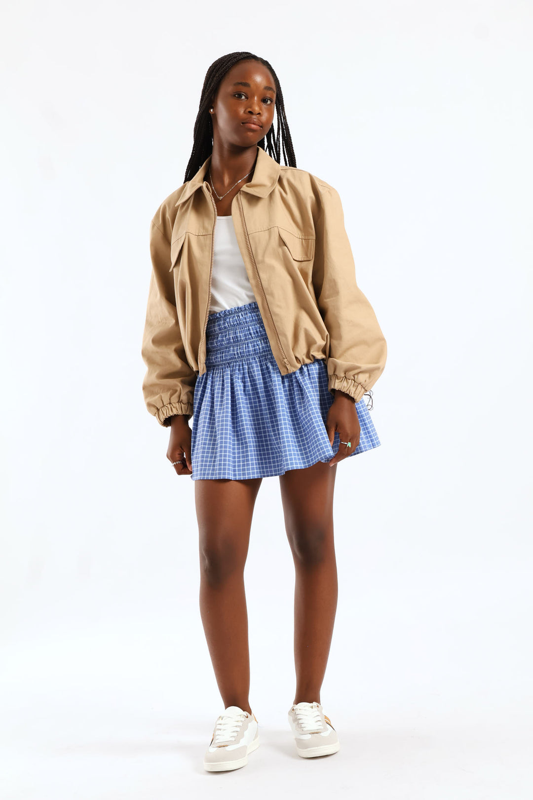 Girls Bubble Twill Jacket - Tan