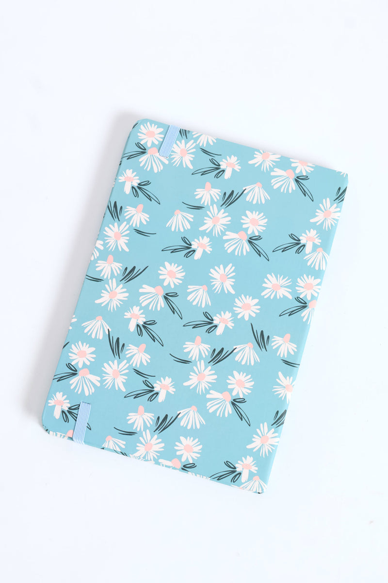 Daisy Print 80 Page Notebook - Aqua