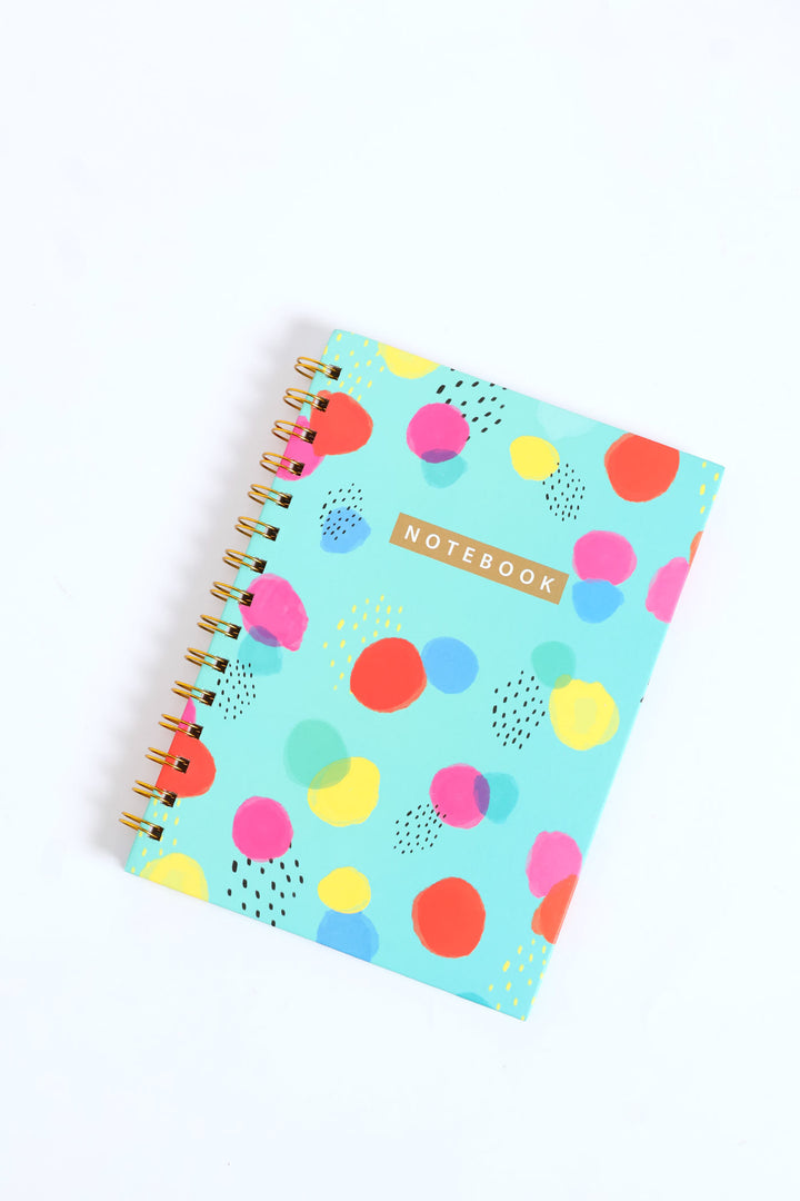 Spot Print 80 Page Ring Binder - Aqua