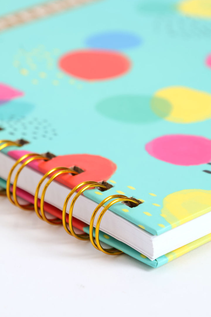 Spot Print 80 Page Ring Binder - Aqua