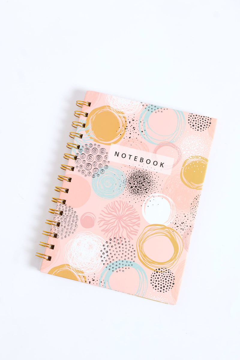 Circular Print 80 Page Ring Binder - Light Pink