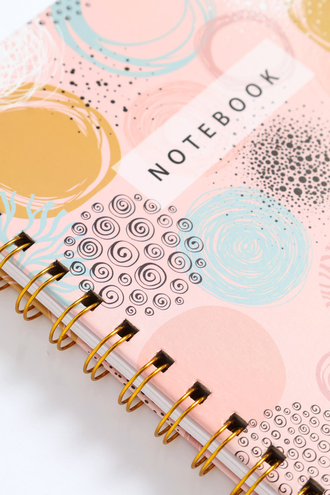 Circular Print 80 Page Ring Binder - Light Pink