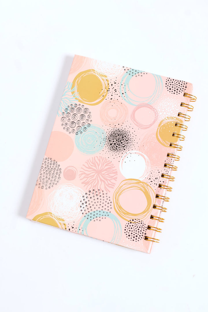 Circular Print 80 Page Ring Binder - Light Pink