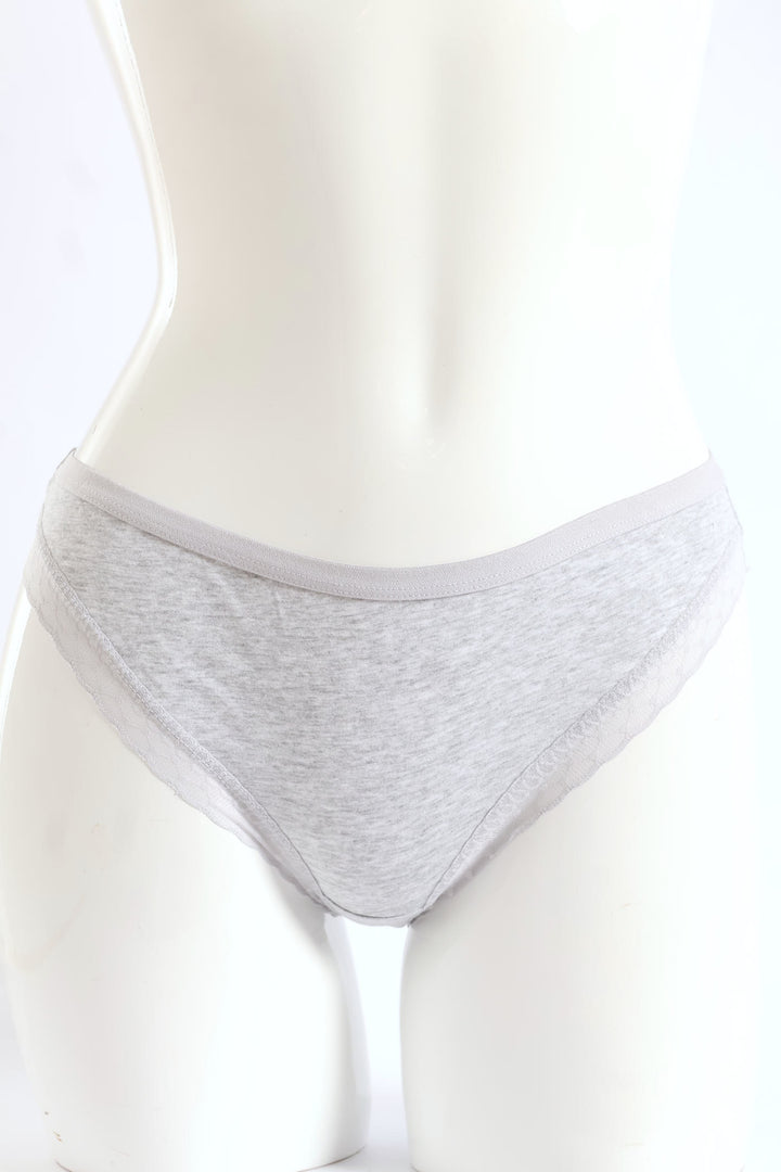 3 Pack Cotton Brazilian Panties - Blues/Grey Melange