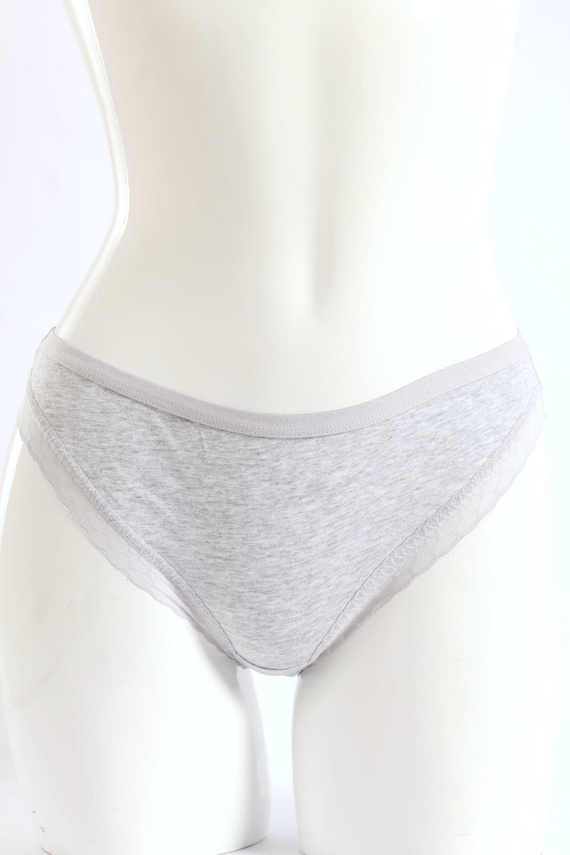 3 Pack Cotton Brazilian Panties - Blues/Grey Melange