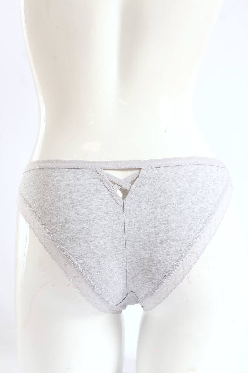 3 Pack Cotton Brazilian Panties - Blues/Grey Melange