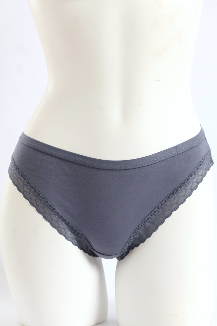 3 Pack Cotton Brazilian Panties - Blues/Grey Melange