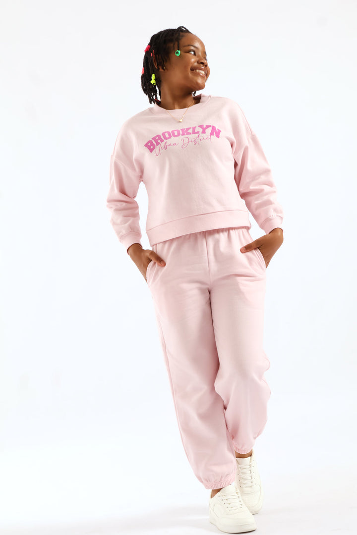 Girls Fleece Jogger -Dusty Pink
