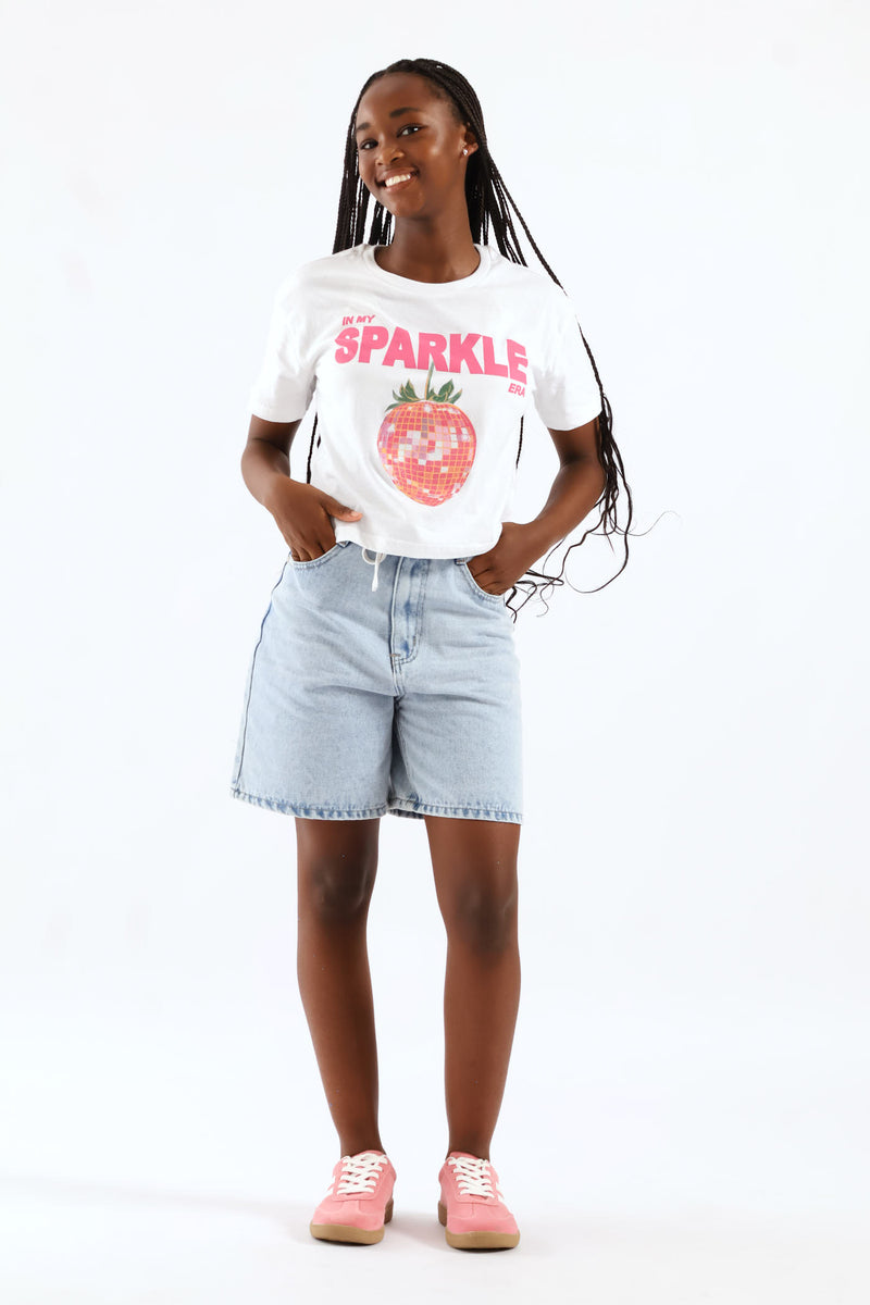 Girls Bermuda Classic Short - Mid Blue