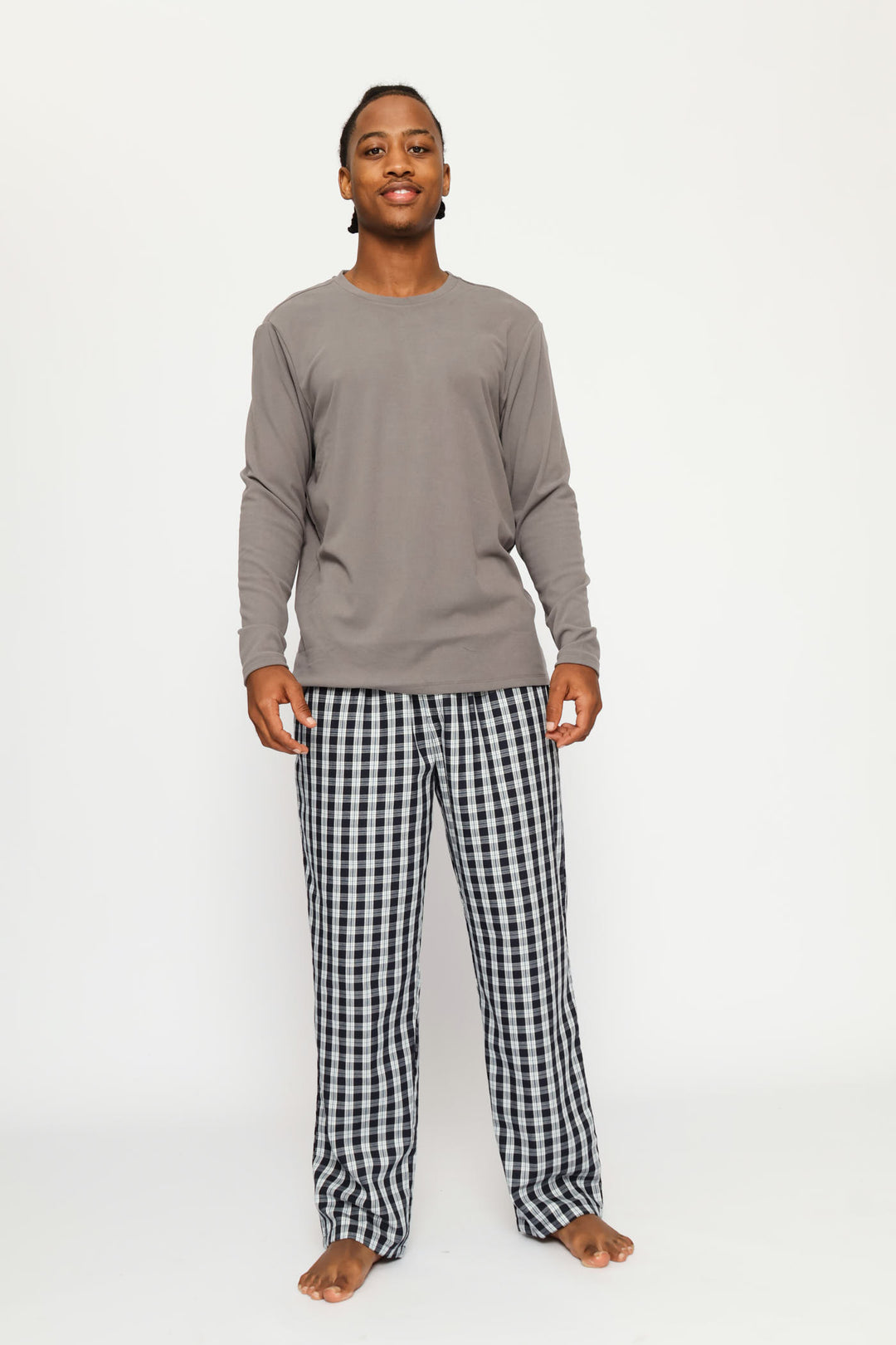 Long Sleeve Interlock Sleep Top - Grey