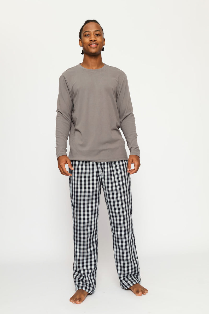 Long Sleeve Interlock Sleep Top - Grey