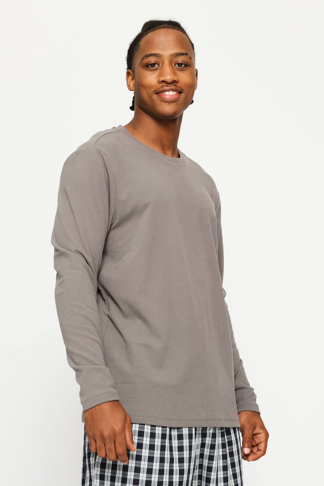 Long Sleeve Interlock Sleep Top - Grey