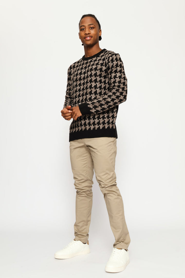 Houndstooth Knitwear - Black