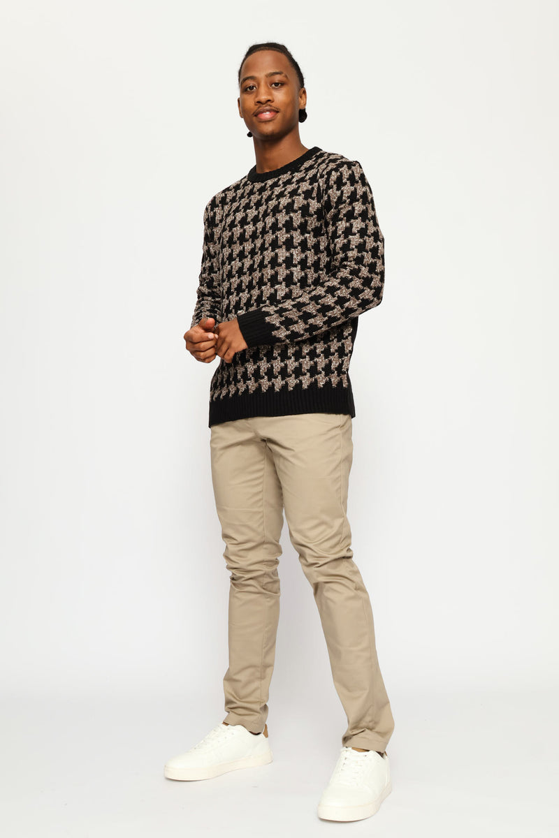 Houndstooth Knitwear - Black