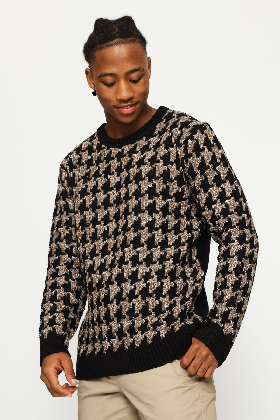 Houndstooth Knitwear - Black