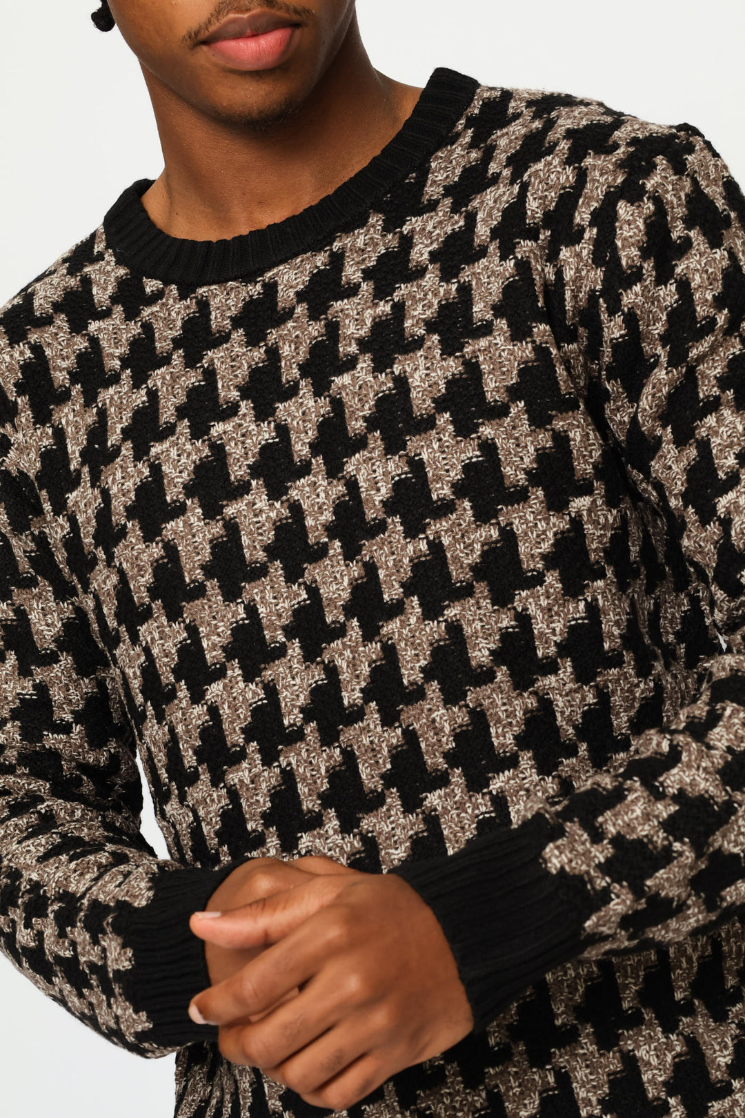 Houndstooth Knitwear - Black