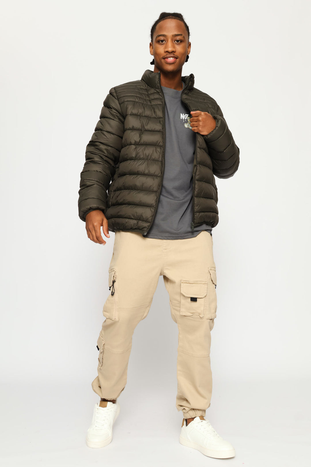 Basic Puffer Jacket - Fatigue
