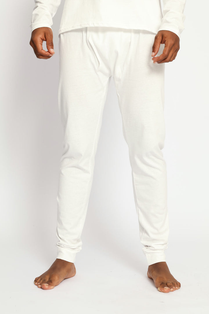 Winter Long John Cotton Thermal - White