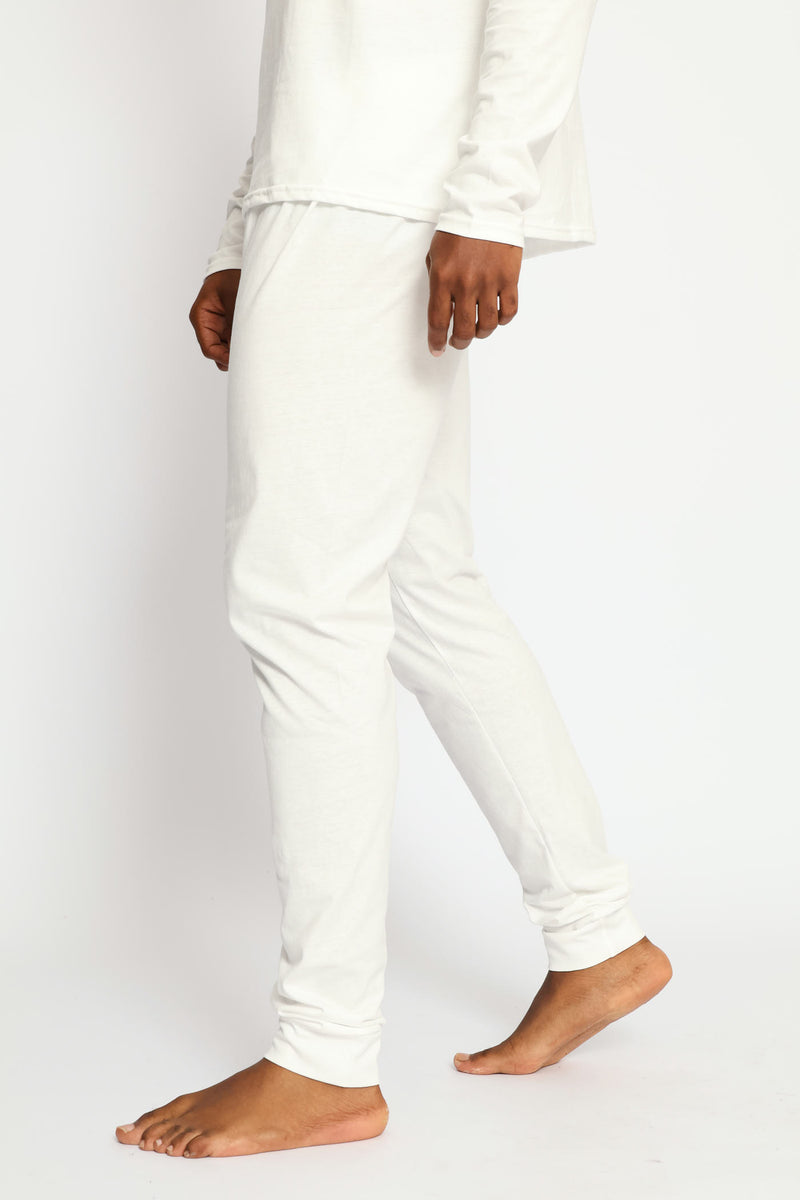 Winter Long John Cotton Thermal - White
