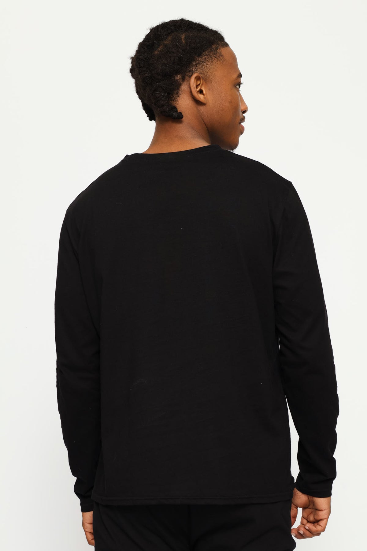 Mens Long Sleeve Thermal C-Neck T-Shirt - Black – Edgars