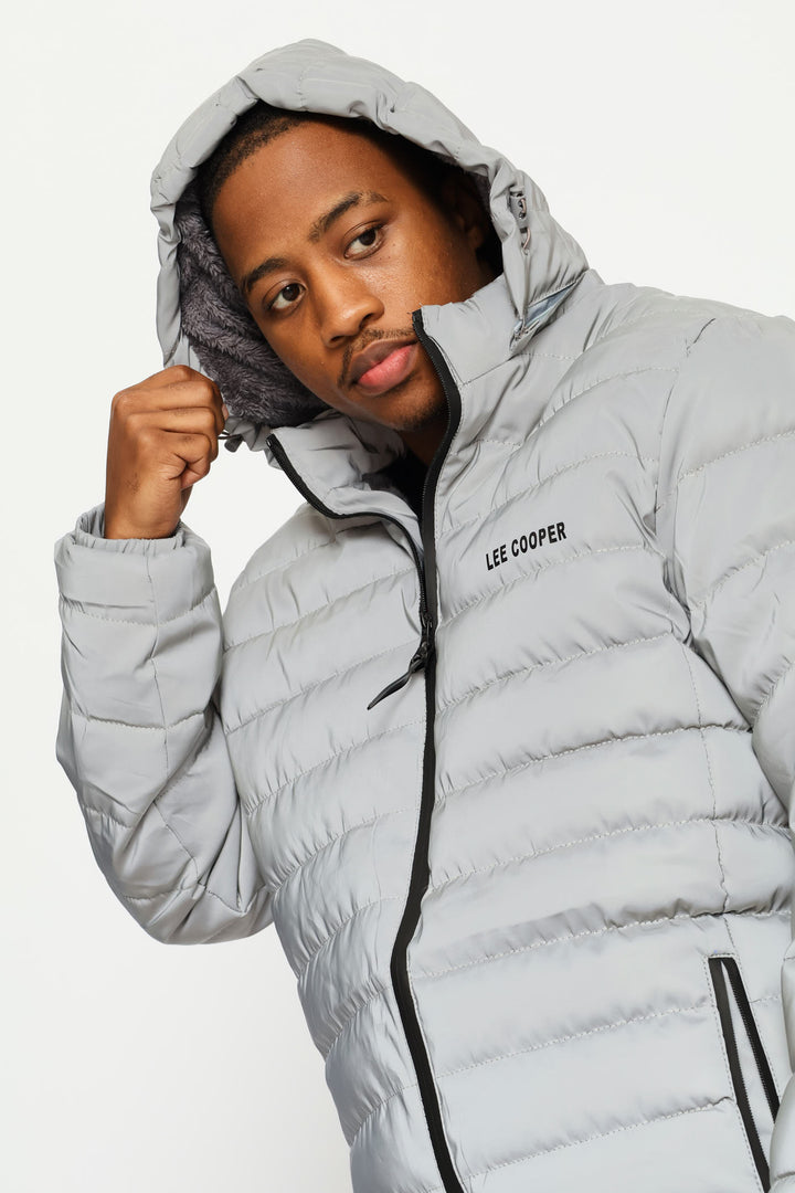 Billy Fur Lined Puffer Jacket - Silver