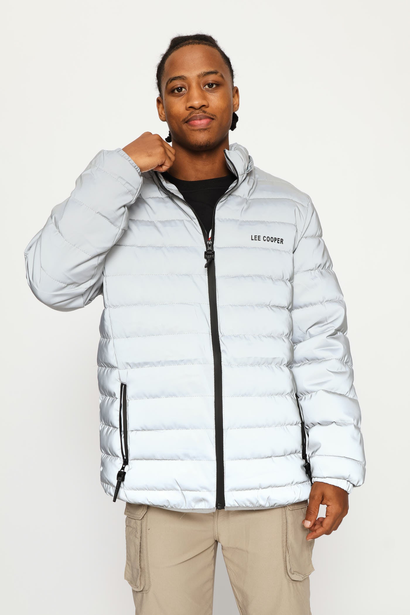 Mens Billy Fur Lined Puffer Jacket - Silver – Edgars