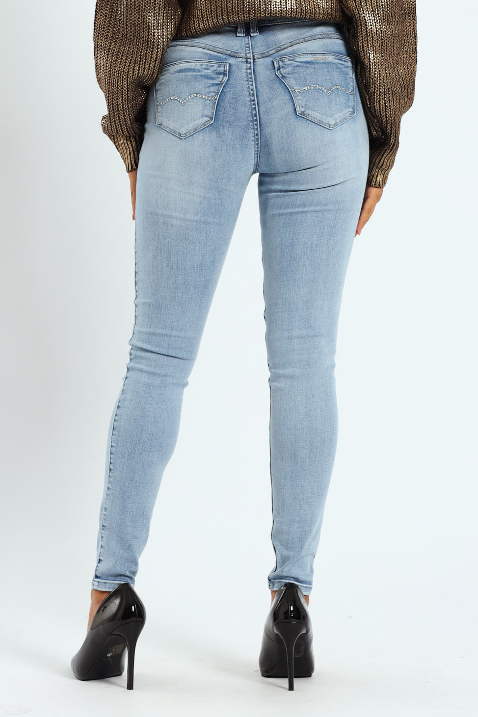 Zoey Mid-Waist Basic Skinny Denim - Light Wash
