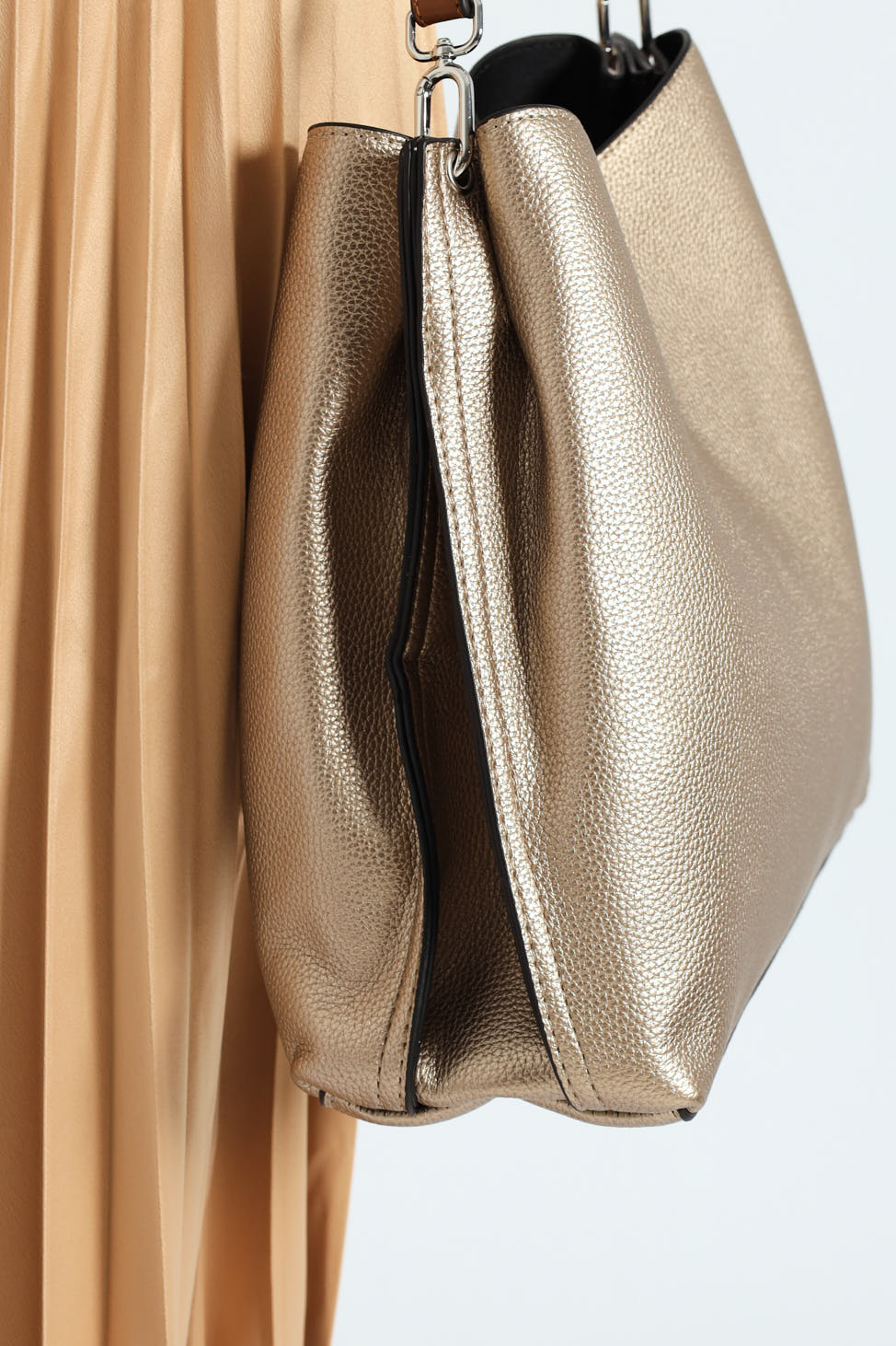 Tan Strap Hobo Bag - Champagne