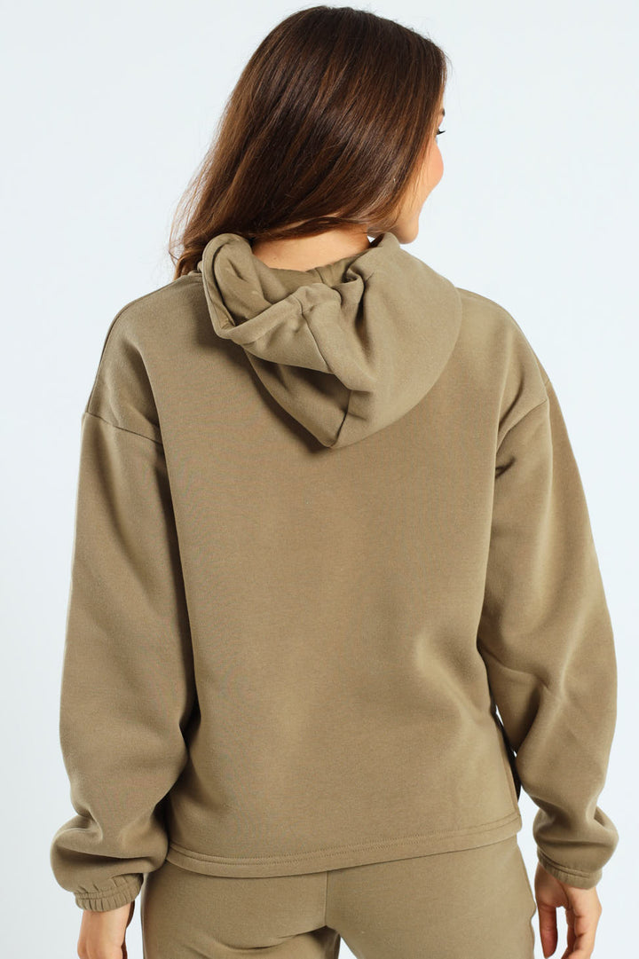 Embroidered Pullover Hoody - Meadow Green