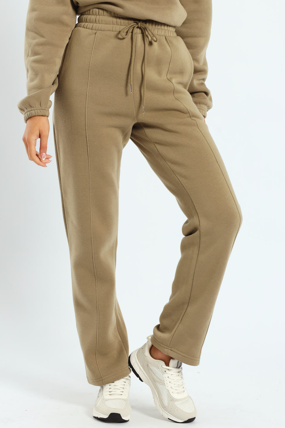 Pintuck Wideleg Jogger - Meadow Green