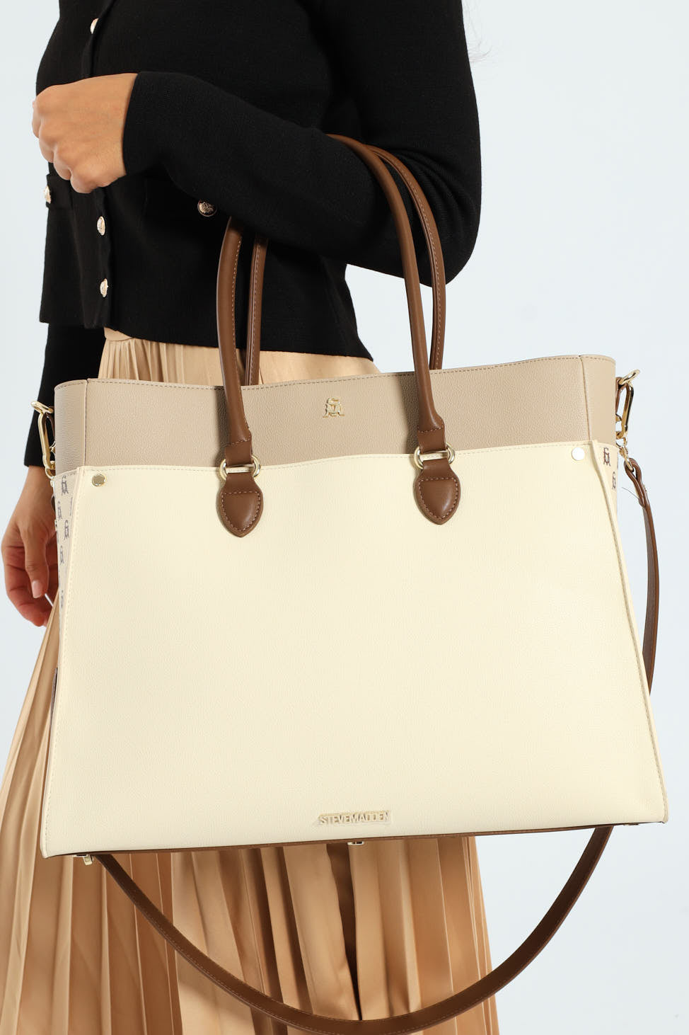 Bmario Large Tote Bag - Beige