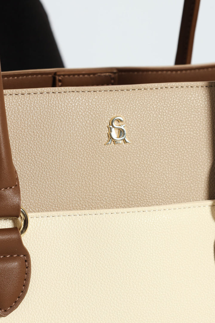 Bmario Large Tote Bag - Beige