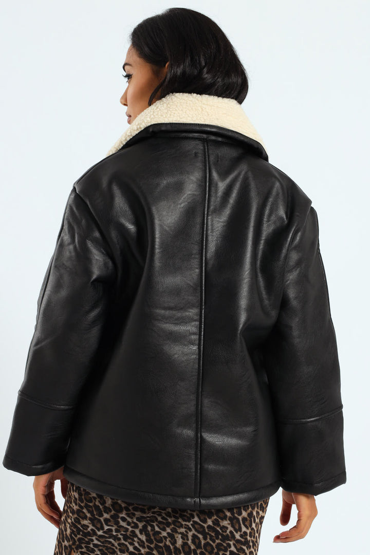Utility Pu Sherpa Jacket - Black