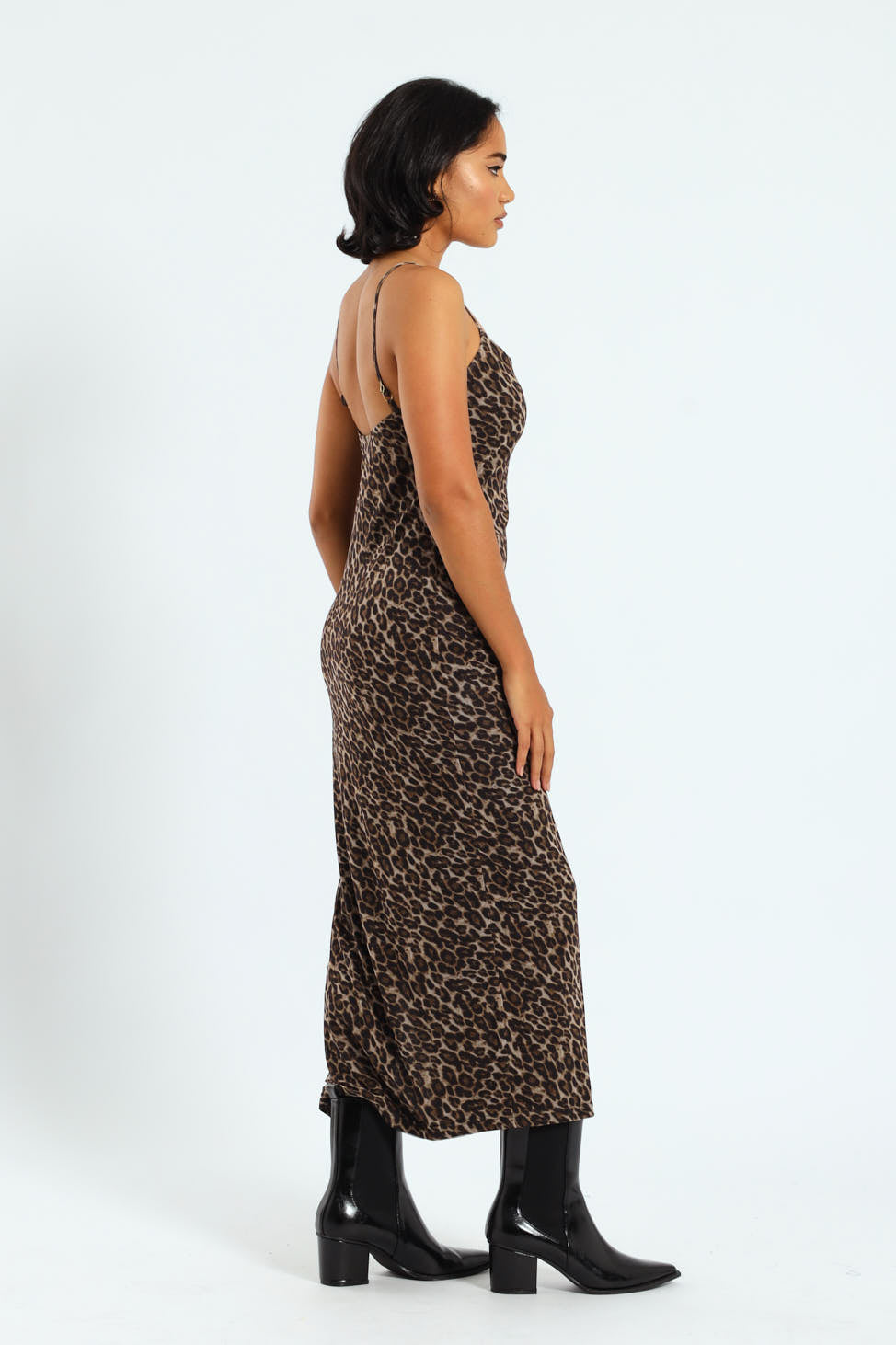 Leopard Mesh Maxi Dress